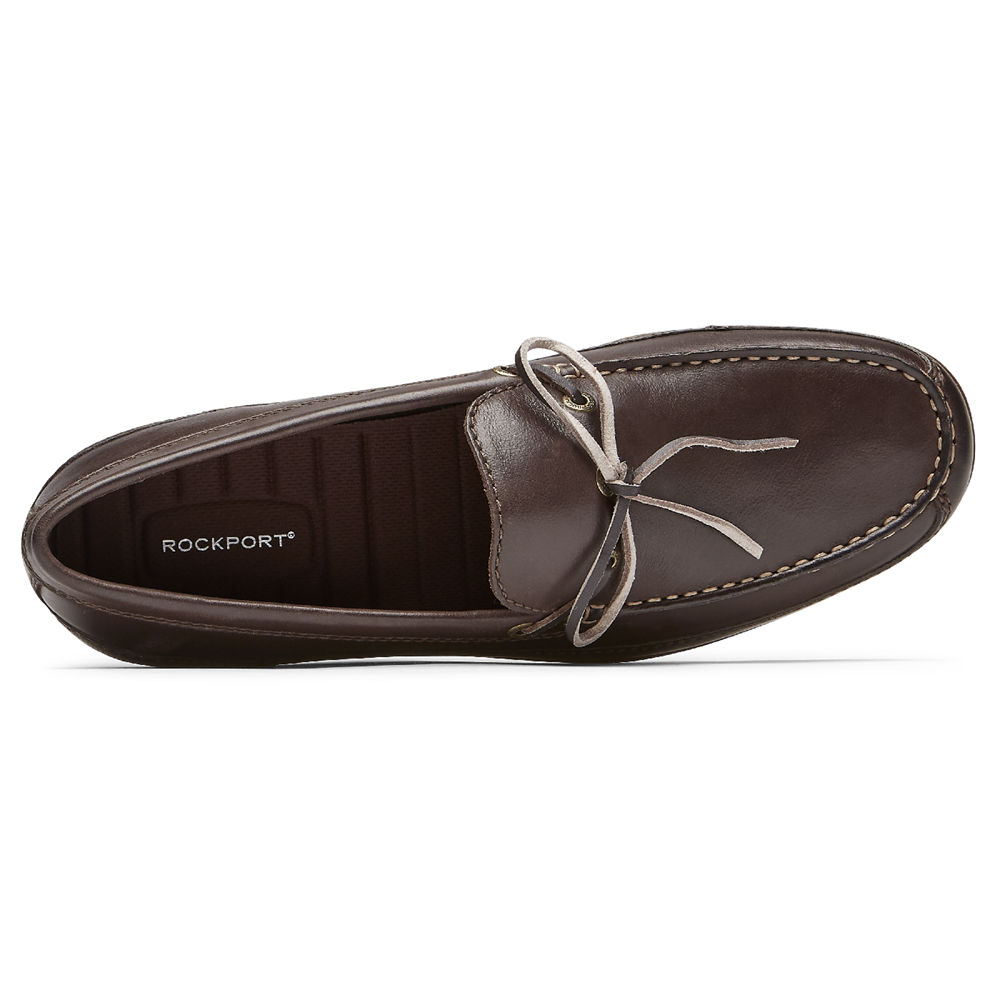 Mocasines Rockport Hombre Mexico - Malcom Tie Marrom - ITPXJ7049